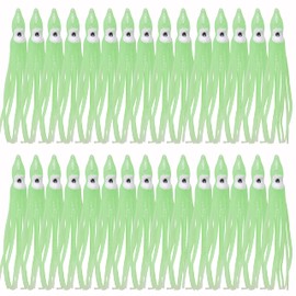 30pcs Octopus Squid Skirts Fishing Lures Trolling Bait Lures Soft Plastic Fishing Bait for Bass Salmon Trout 2.75inch/3.54inch/4.33inch