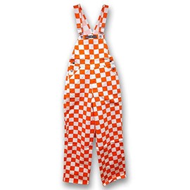 Checked Orange and White Overall Bibs