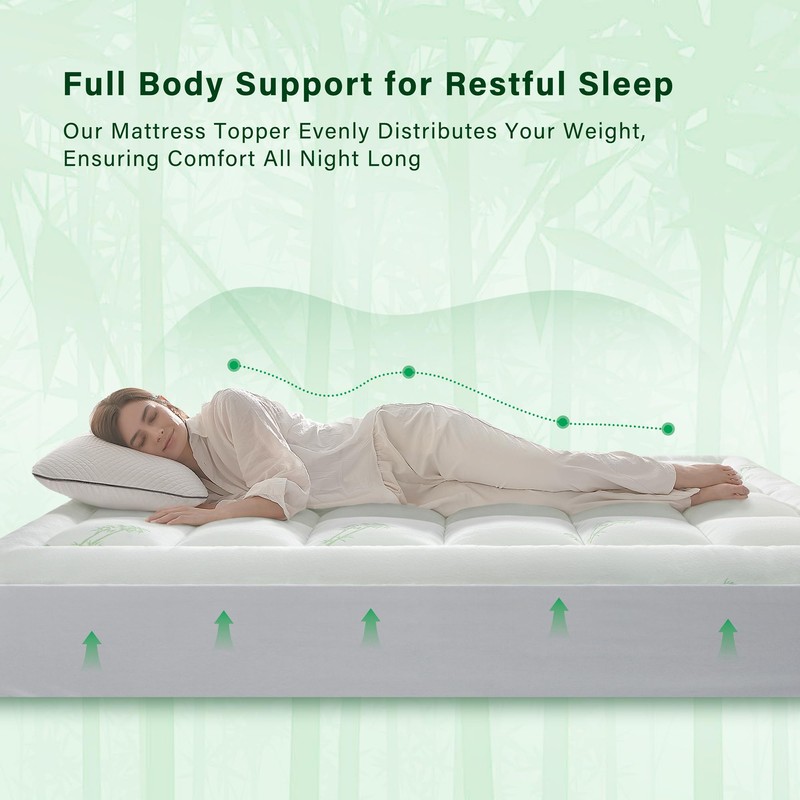 Anluoer Memory Foam Mattress Topper King for Back Pain, Rayon