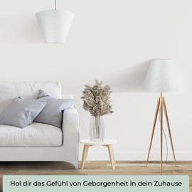 Wogati® Premium Lampshade E14/E27 Cotton | Various Sizes and Colours | Colour: White / Size: M | Lampshade Floor Lamp + Lampshade Pendant Lamp + Lampshade for Table Lamp