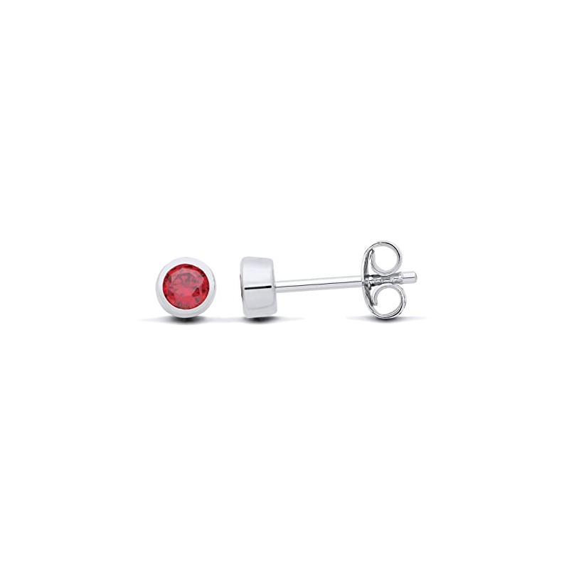 Sterling Silver Garnet Stud Earrings - January Birthstone