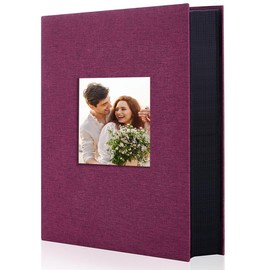 Artmag 4x6 300 Photos Linen Album Large Capacity Fabric Album for Family Wedding Anniversary Holds 300 Horizontal Photos (300 Pockets, Purple)