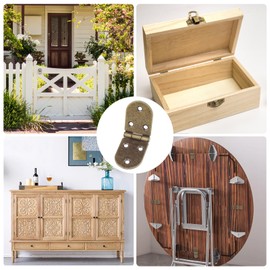 JJWNMLL Hinges 4 pcs - Semicircle Hinges for Wood Bronze Door Hinges with 26 pcs Hinge Screws for Home Furniture Hardware Cabinet Closet Door Drawer Wood Box