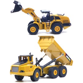 Ailejia 1/50 Scale Construction Vehicles Dump Truck Mechanical Loader Alloy Models Construction Vehicle Model Engineering Car Toy Boy Gift (Engineering car Suit 2)