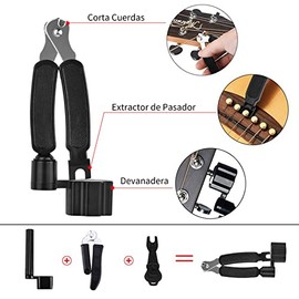 Kokila Kit para Guitarra Acustica, 66 Piezas Accesorios para Guitarra, Incluye Cuerdas de Guitarra Acustica, Afinador, Púas para Guitarra, Cejilla de Guitarra, Herramienta de Retención 3 en 1 y Más