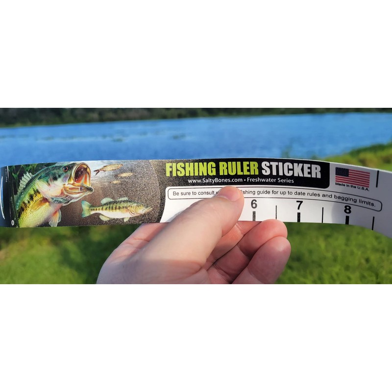 Salty Bones 36" Fishing Ruler Sticker - Largemouth Bass Edition