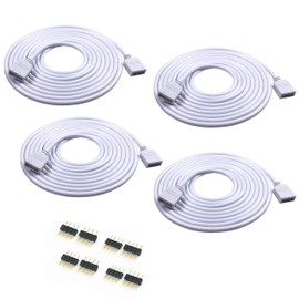 (4x) 1.0 m - 4 Color RGB Extension Cable LED Strip Connector Extension Wire 4 Pin LED Connector for SMD 5050 3528 2835 RGB LED Light Strip (4-Pack)