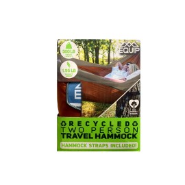Equip 2 Person Travel Hammock w/Straps Rust Body Gray Band Holds 500lbs 124 x 77
