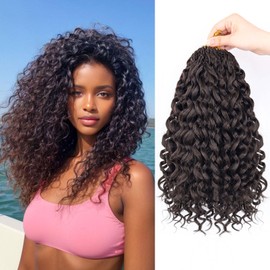 Gogo Curl Crochet Hair 12 Inch 7 Packs Pre looped Water Wave Crochet Hair Deep Twist Synthetic Braiding Hair for Women (4#, 12Inch)