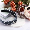 3 Diademas de Perlas de Aro Ancho de Terciopelo Tocados