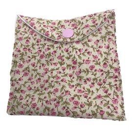 Handmade Small Wet Bag Holder for Sanitary Panty Liners Tampons or ILPs (Pink Ditsy Floral)