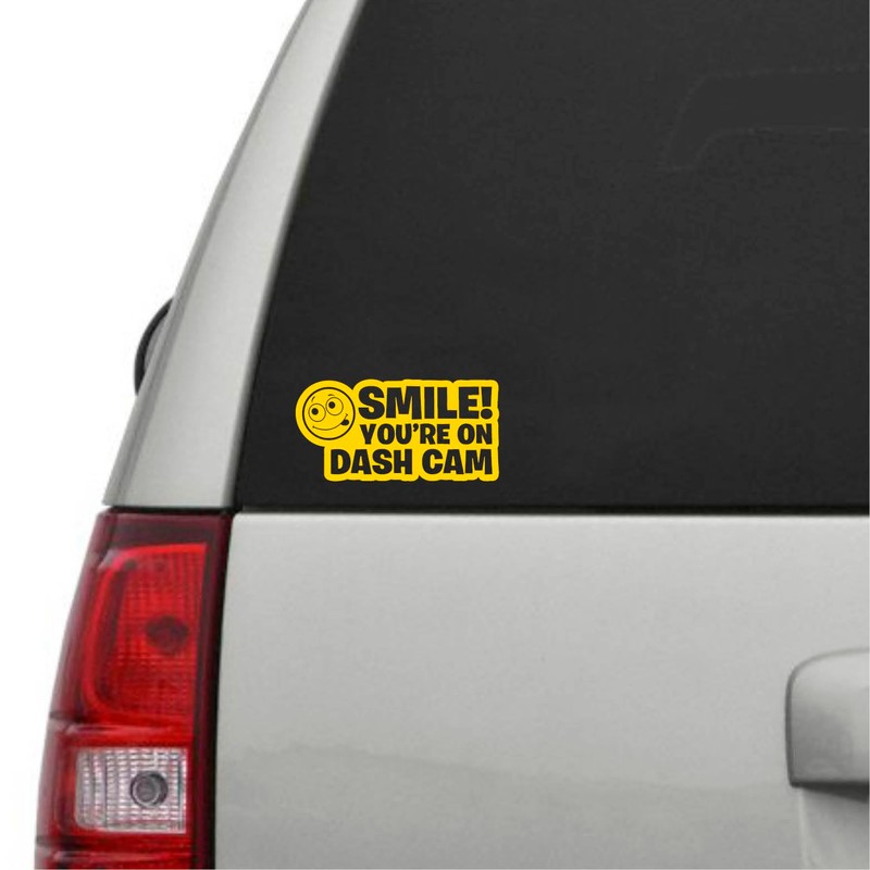 Smile You're on Dash Cam Camera Car Sticker Bumper Window