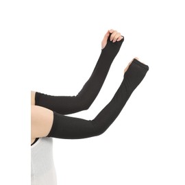 Liapom Arm Cover, All Mesh, Absorbent, Quick Drying, Cool, Arm Cover, Arm Sleeve, UV Protection, Arm Guard (Long Black)