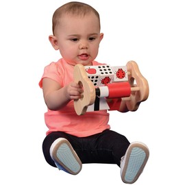 Constructive Playthings 5 1/2" H. x 6 1/2" W. x 5" D. Solid Rubber Wood Click Clack Busy Box Appropriate for All Ages