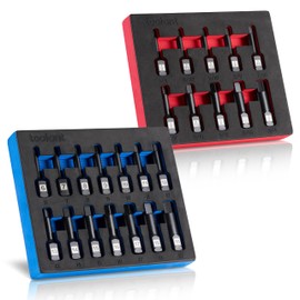 toolant 1/2" drive impact hex bit socket set 24PCS,Hex Drive, SAE/Metric, 1/4"-3/4",6mm-19mm, S2 Steel Air Drive Allen Socket set,Impact Grade，Anti-Roll Design