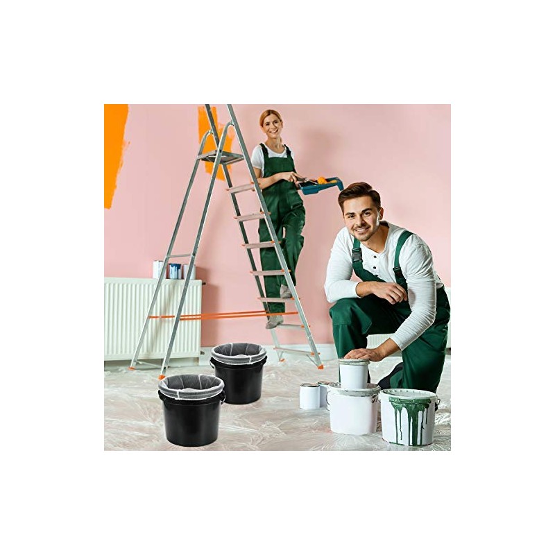 25 Pcs 5 Gallon Elastic Top Paint Strainer Bags White