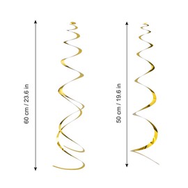 Hanging Spirals, Pack of 14 Swirl Decoration Party, Multicoloured Spirals Streamers for Wedding, Birthday Party, Baby Shower, Chirstmas