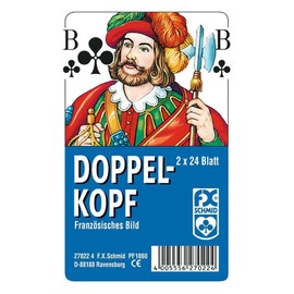 Ravensburger 27022 - Doppelkopf, Französisches Bild, 2x24 Karten in Klarsicht-Box