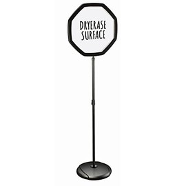 MasterVision Octagon Shaped Magnetic Dry Erase White Board Floor Sign for Commercial, Wedding Halls, Funeral Homes, Conference Centers, 16" x 16"