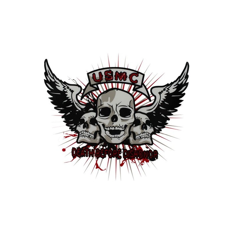USMC Death Before Dishonor Clear Decal