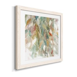 Nature White Barnwood Frame Wall Art, Rainy Cascade Modern Abstract Artwork, Vibrant Colors, Premium Gallery Prints Décor, White Mat & Plexiglass, 31" H x 31" W, Made in America