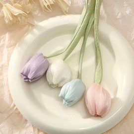 Pack of 2 Curtain Tiebacks, Cute Tulip Curtain Clips, Curtain Holders, Colourful Flowers Tiebacks for Curtains, Curtains Rope for Home, Children's Room Decoration (C)