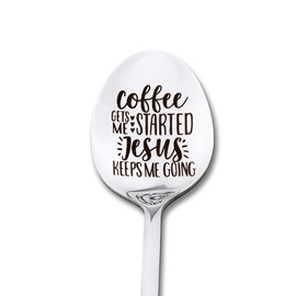 Coffee Spoon Gifts for Christian Friend Christmas Xmas Gifts for Daughter Son Coffee Lovers Gifts for Girlfriend Boyfriend Birthday Gifts for Wife Husband Christian Gifts for Grandpa Grandma