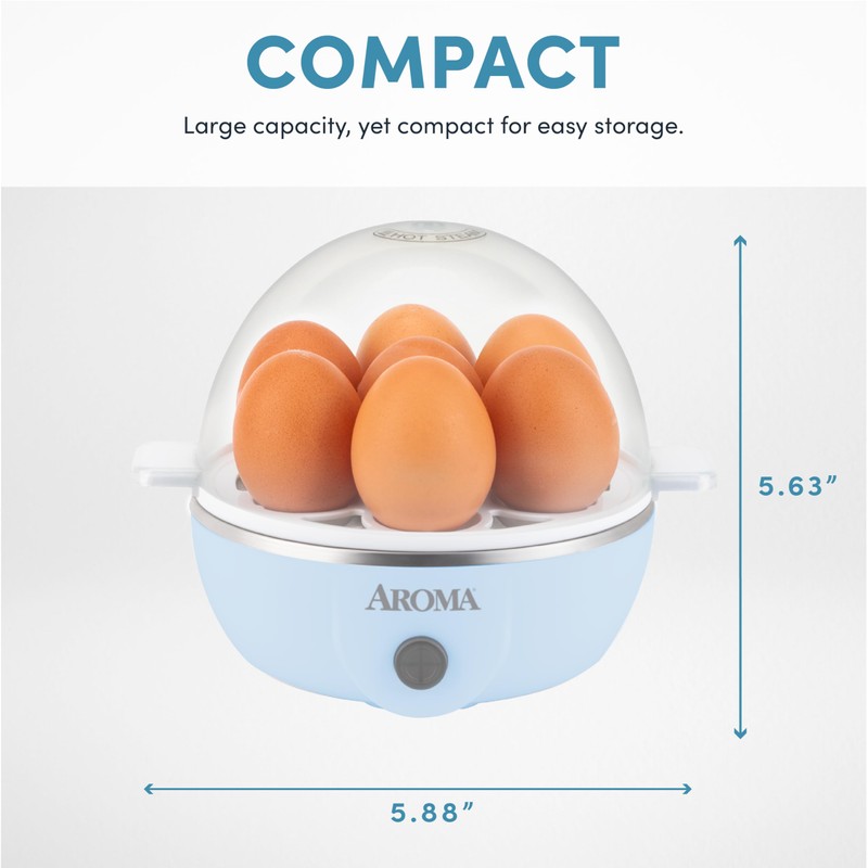 AROMA® Overly Easy Egg Cooker, Steamer, and Electric Egg Poacher
