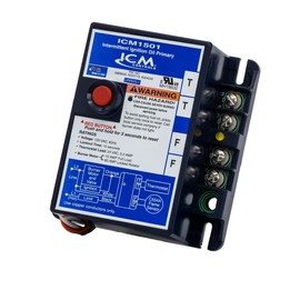 ICM Controls ICM1501 Intermittent Ignition Oil Primary Control – 15-Second Safety Timing, LED Lockout Indicator, Solid-State Flame Sensor – Direct Replacement for Honeywell R8184G Series