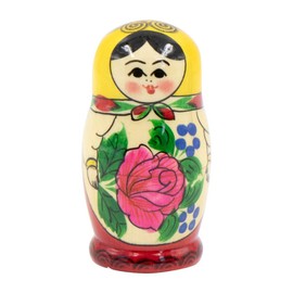 Semenovskaya Matroschka Matryoshka Babushka Matryoshka 4 Plug-In Dolls 9 cm Wooden Doll