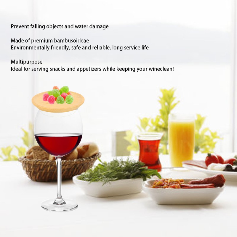 10PCS Wine Glass Topper Bambusoideae Wine Glass Charcuterie Board Drink