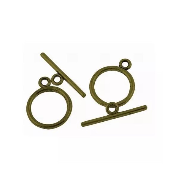 Yummy Treasures Rounded Simple Top Antiqued Bronze Toggles (15 Sets)