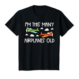 Kids Im This Many Years Old 2 Airplanes 2nd Birthday Boys Kids T-Shirt