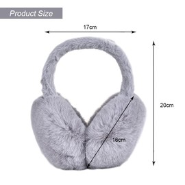 TOEECY Ear Warmers Women's Winter Plush Earmuffs Warm Foldable Adjustable Plush Earmuffs Comfortable Soft Fashion Cold Protection Outdoor Ear Cups for Women, gray