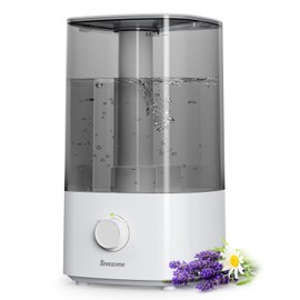 BREEZOME 4L Humidifiers for Bedroom, Essential Oil Diffuser, Top Fill Cool Mist Ultrasonic Humidifiers for Baby, Plants, Nursery, Humidifier for Large Room Last up to 50 Hours, Quiet Operation