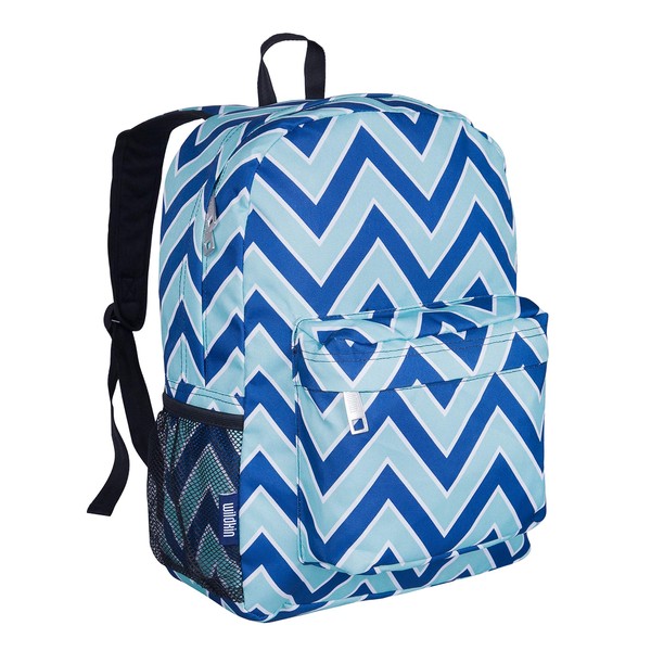 Wildkin 16-Inch Kids Backpack for Boys & Girls, Perfect for Elementary School Backpack, Features Padded Back & Adjustable Strap, Ideal Size for School & Travel Backpacks (Chevron Blue)