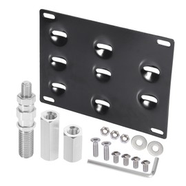 X AUTOHAUX Car Front Bumper Tow Hook License Plate Mount Bracket Holder Set for Mazda MX-5 Miata 2006-2008