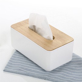 Removable Facial Tissue Box,Oak Cap PP Tissue Box Holder Storage Organizer Rectangle, Napkin Organizer,for Car Desk Bathroom Crafts Office Gift