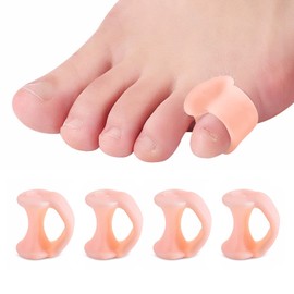 内反小趾 小指サポーター 足指サポーター 【４個セット】小指対策 サポーター 足指広げる 浮き指 予防 両足 靴下 洗える 男女兼用 （皮肤の色）