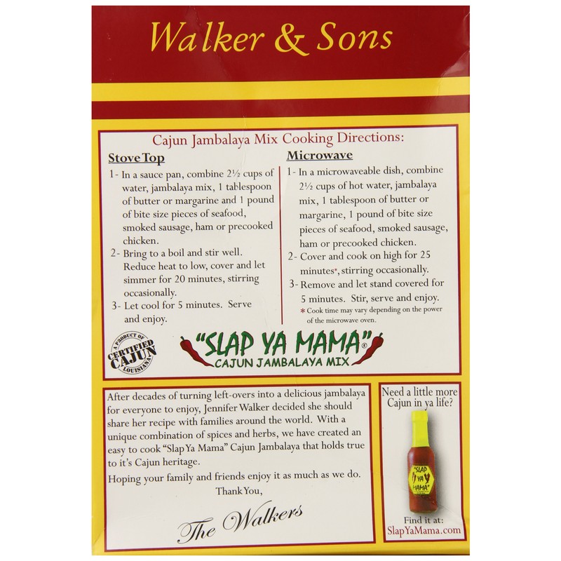 Slap Ya Mama Louisiana Style Jambalaya Dinner Mix, Quick &