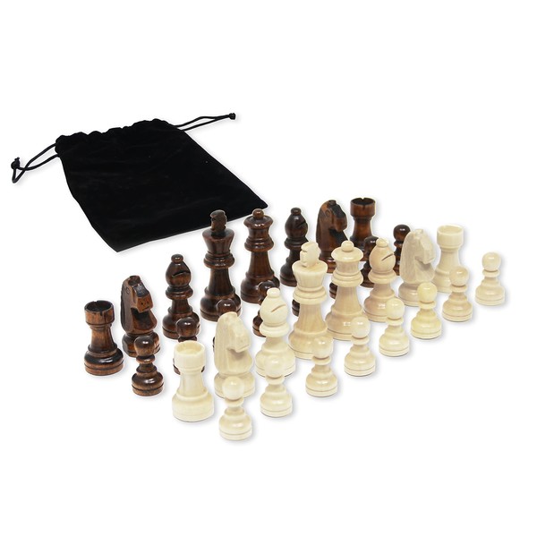 DaVinci Staunton Wood Chess Pieces 32 Chessmen and Storage Bag (2.5 Inch King)