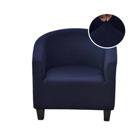 CRFATOP Soft Club Chair Slipcover Stretch Barrel Chair Covers Printed Tub Chair Slipcovers Round Couch Covers Spandex Armchair Sofa Cover Removable Furniture Protector for Living Room,Navy