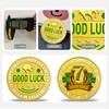 deDecoml Good Luck Challenge Coin with Horseshoe and Four Leaves