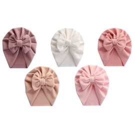 Newborn Hospital Hat Mittens Baby Beanies with Bow Knot Infant Caps Soft Cute Toddler Headwrap for Boys Girls