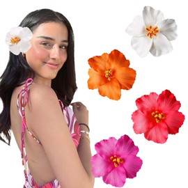 4 Colors Bohemian Artificial Flower Hairpin,Flower Hair clip Hawaiian Hairpin for Seaside Holiday,Bridal Hair Bobby Pins Headwear for Women Girls