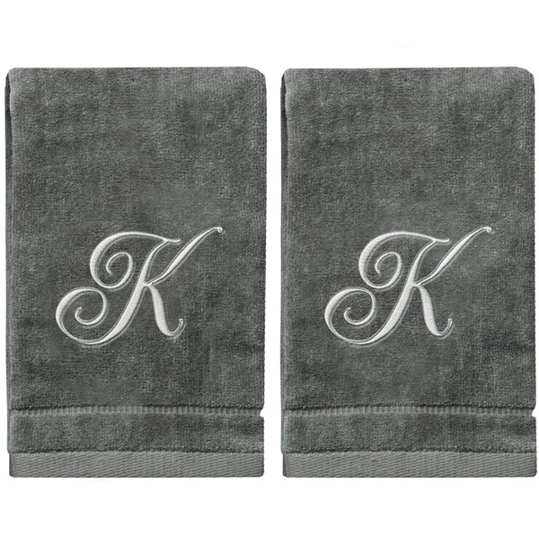 Monogrammed Towels Fingertip, Personalized Gift, 11 x 18 Inches -