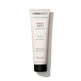 MDSolarSciences Wash Away One Step Foaming Cleanser Removes Impurities, Makeup & Sunscreen, Dermatologist Developed Vegan Formula with Hyaluronic Acid, Pineapple Extract, Aloe & Vitamin B5, 5 Fl Oz.