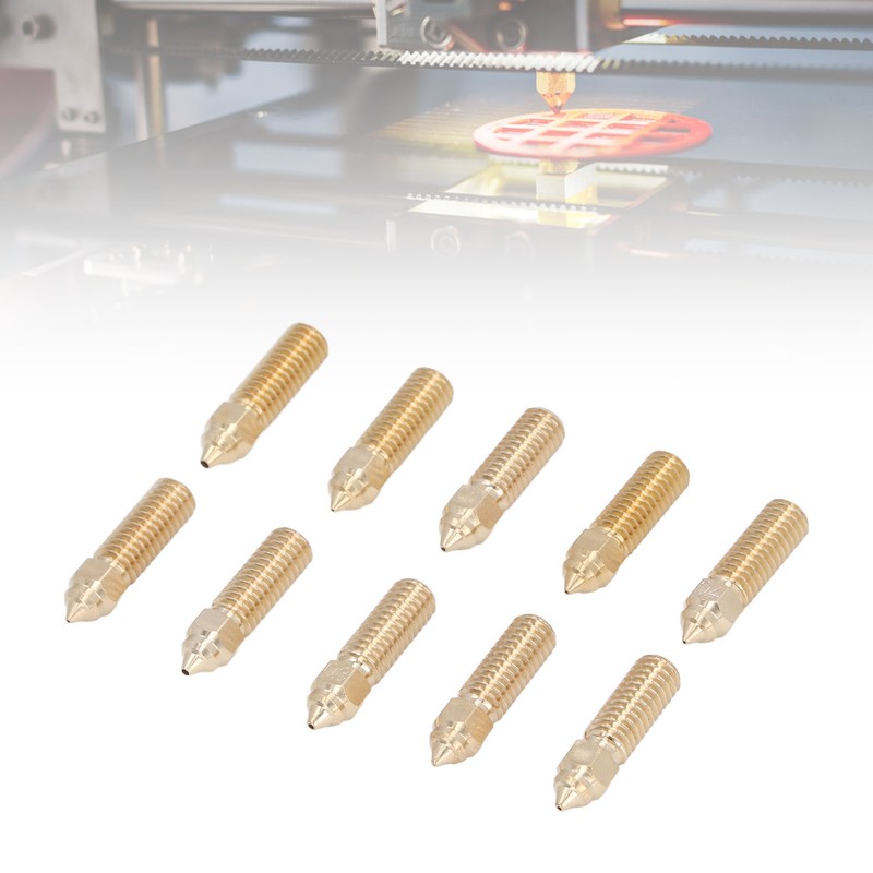 10Pcs 3D Printer Nozzle Kit High Flow Smoother Operation Bass