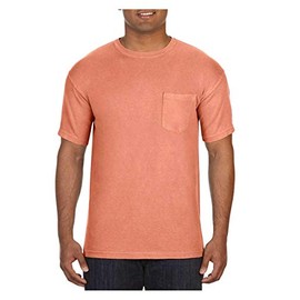 Comfort Colors Men's Adult Short Sleeve Pocket Tee, Style 6030 (Large, Terracotta)