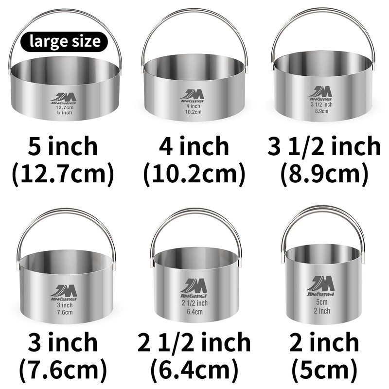 M JINGMEI Baking Cookie Cutters Set 2 Inch 2.5 Inch